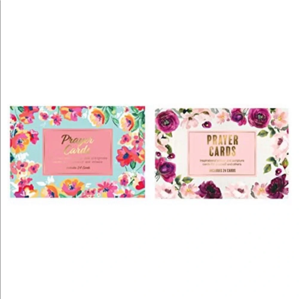 Christian Floral Prayer Cards, 2 Sets (20 ct ea)